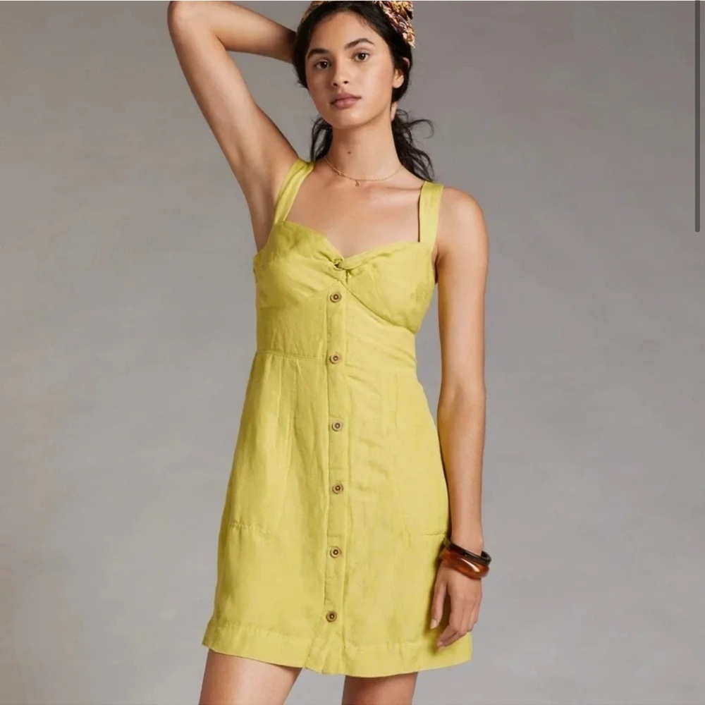 Anthropologie Maeve Linen Cotton Retro Sun Dress | Small - Picture 5 of 15